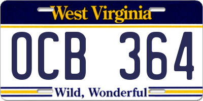 WV license plate OCB364