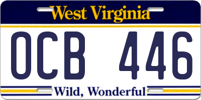 WV license plate OCB446