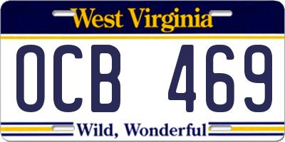 WV license plate OCB469