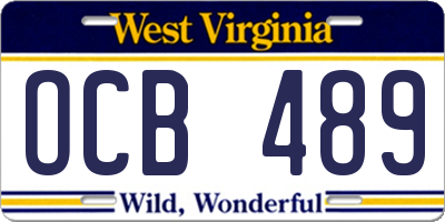 WV license plate OCB489