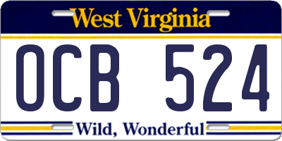 WV license plate OCB524