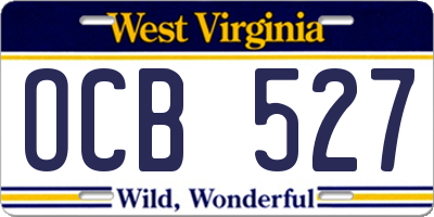 WV license plate OCB527