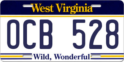 WV license plate OCB528