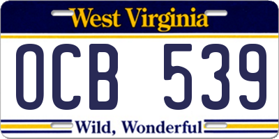 WV license plate OCB539