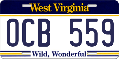 WV license plate OCB559