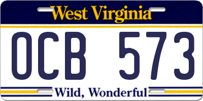 WV license plate OCB573