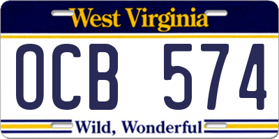WV license plate OCB574