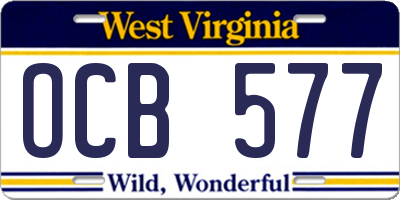 WV license plate OCB577