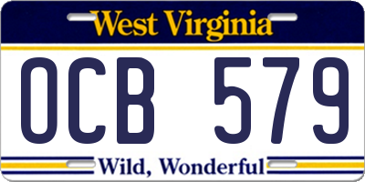 WV license plate OCB579