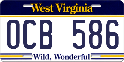 WV license plate OCB586