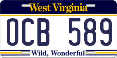 WV license plate OCB589