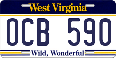 WV license plate OCB590