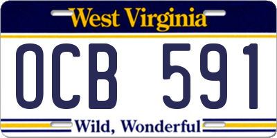 WV license plate OCB591