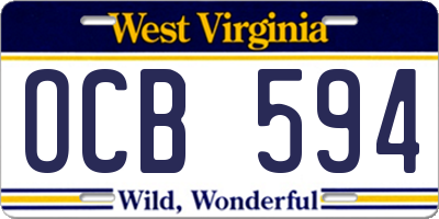 WV license plate OCB594