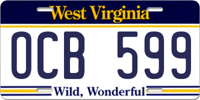 WV license plate OCB599