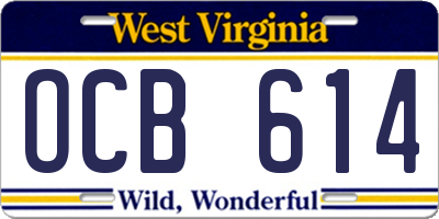WV license plate OCB614