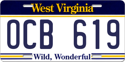 WV license plate OCB619