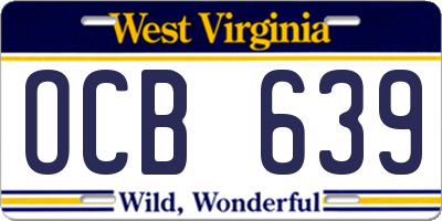 WV license plate OCB639