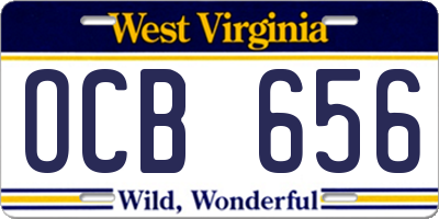 WV license plate OCB656