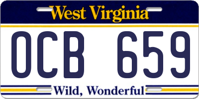 WV license plate OCB659
