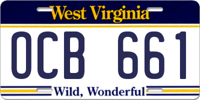 WV license plate OCB661