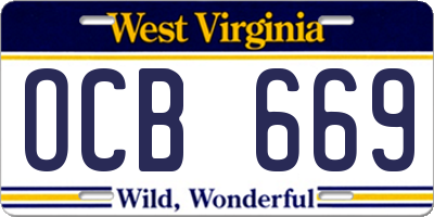 WV license plate OCB669