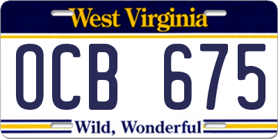 WV license plate OCB675