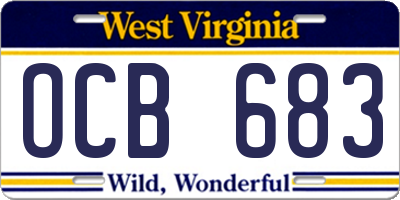 WV license plate OCB683