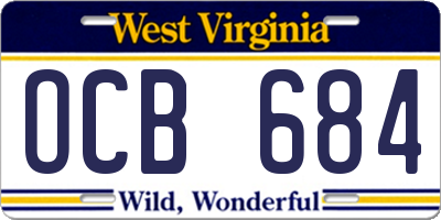 WV license plate OCB684