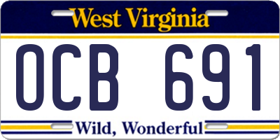 WV license plate OCB691