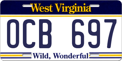 WV license plate OCB697