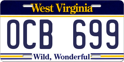 WV license plate OCB699