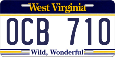 WV license plate OCB710