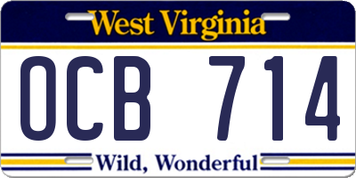 WV license plate OCB714