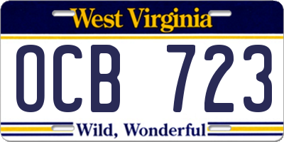 WV license plate OCB723