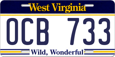 WV license plate OCB733