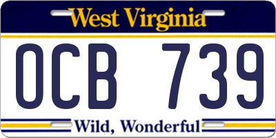 WV license plate OCB739