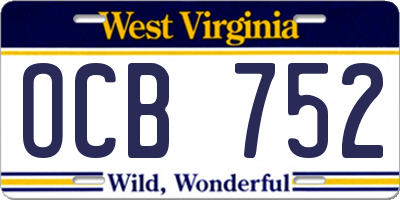 WV license plate OCB752