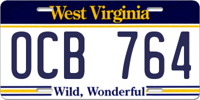 WV license plate OCB764