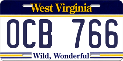 WV license plate OCB766