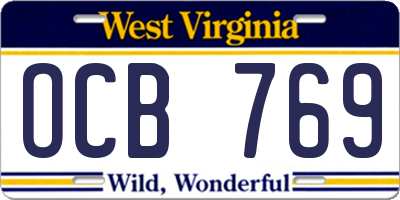 WV license plate OCB769