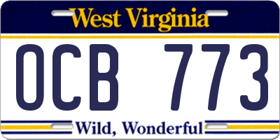 WV license plate OCB773