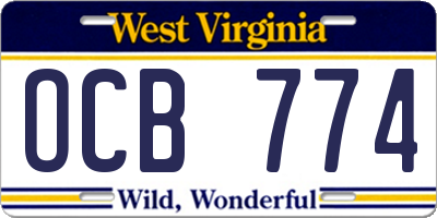 WV license plate OCB774