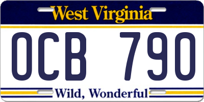 WV license plate OCB790