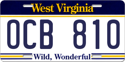 WV license plate OCB810