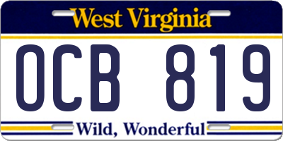 WV license plate OCB819