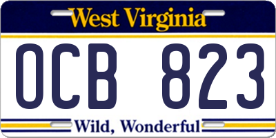 WV license plate OCB823