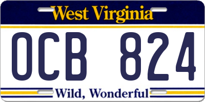 WV license plate OCB824