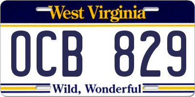 WV license plate OCB829