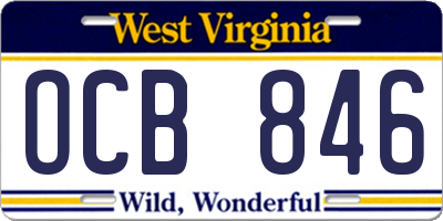 WV license plate OCB846